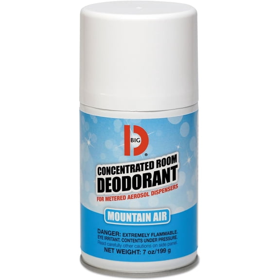 Big D 463 Concentrated Room Deodorant for Metered Aerosol Dispensers, Mountain Air Fragrance, 7 oz (Pack of 12) - Air freshener ideal for restrooms, offices, schools, restaurants, hotels, stores