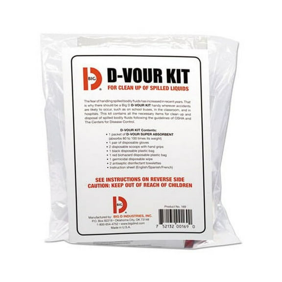 Big D Industries 016900 D'vour Powder All Inclusive Clean-up Kit (6/Carton)