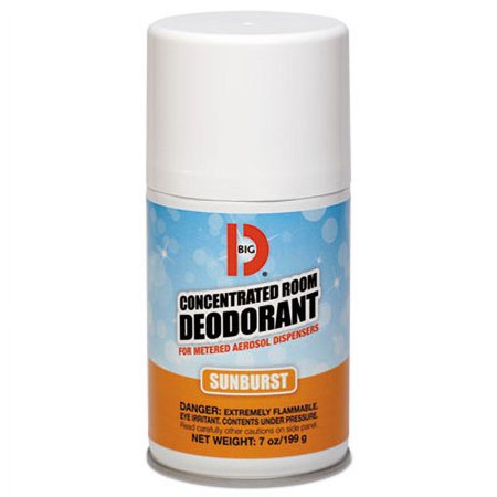 Big-D Metered Concentrated Room Deodorant, Sunburst Scent, 7 oz Aerosol, 12/Carton (464)