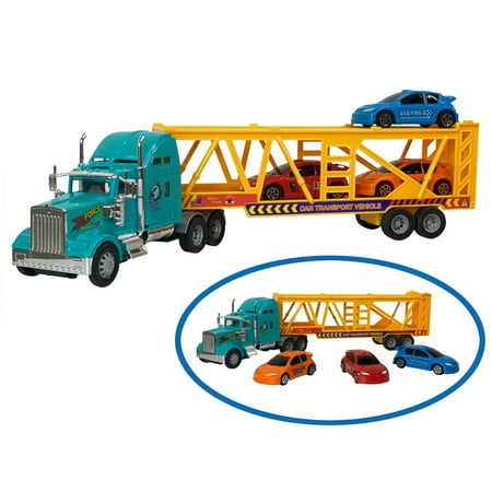 Big Daddy Big Rig Tractor Trailer Transport Toy Trucks Big Toy Truck Series-Car Transport
