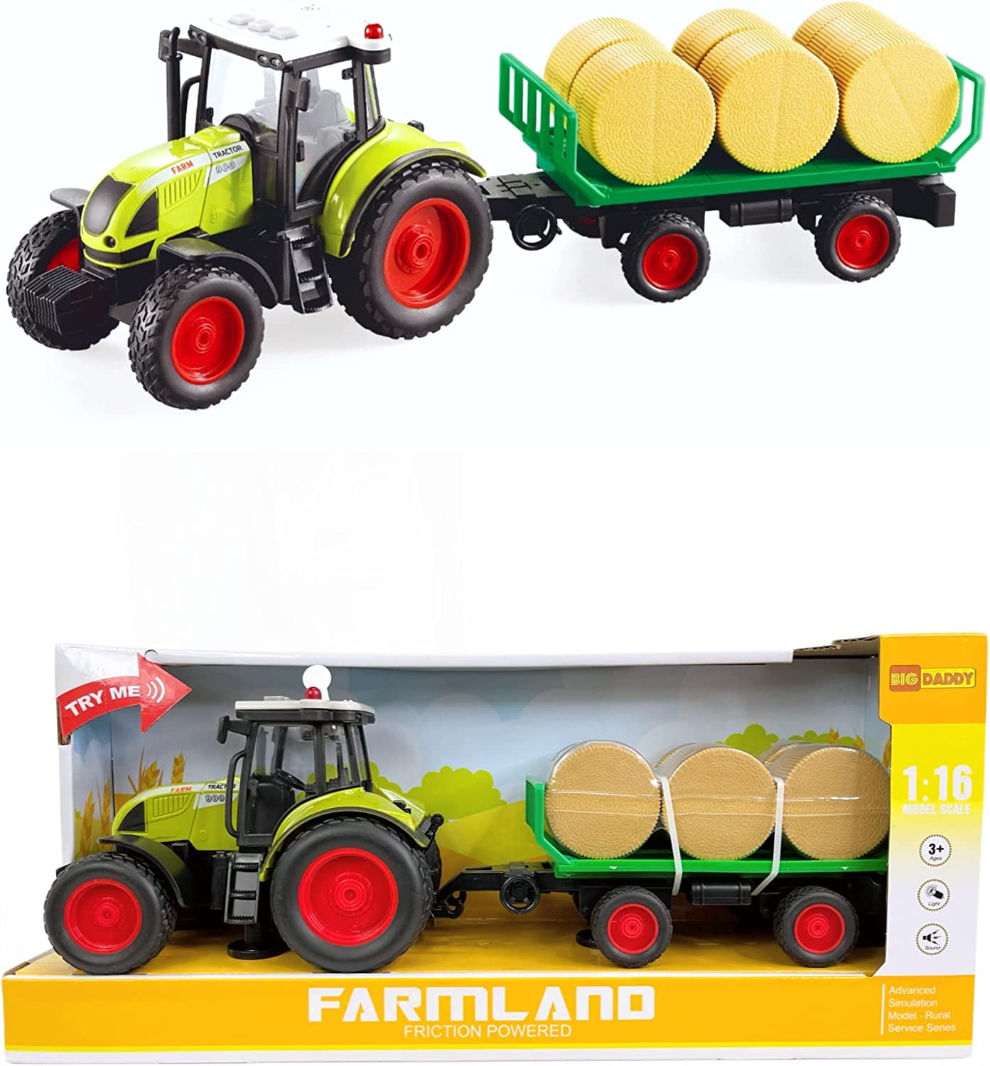 Big Daddy FARMLAND Tractor Trucks Farming Crop HAY Barrel Transport
