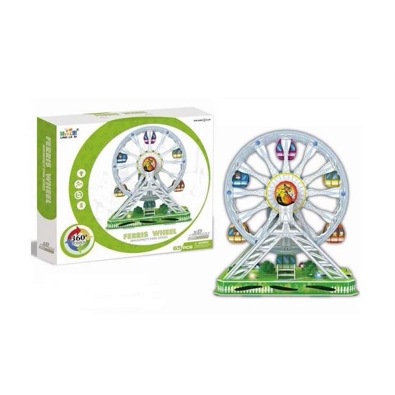 Big Daddy's 3-D Puzzel Building Set, Amusement Park Series With Lights, Sound , And Movement. Take Your Imagination On A Ride, Create a Ferris Wheel