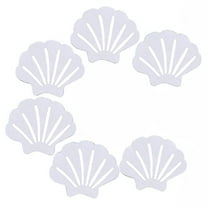 Big Deal!npkgvia 6pcs Non Slip Bathtub Stickers Sea Shape Shower Stickers for Beach Bathroom Decorations,White