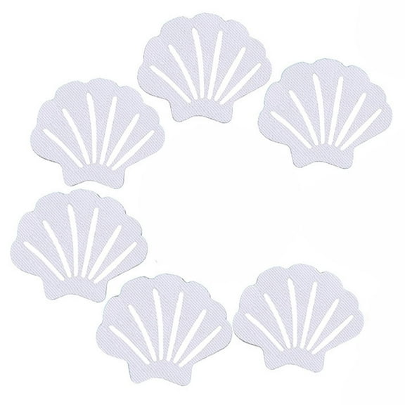 Big Deal!npkgvia 6pcs Non Slip Bathtub Stickers Sea Shape Shower Stickers for Beach Bathroom Decorations,White