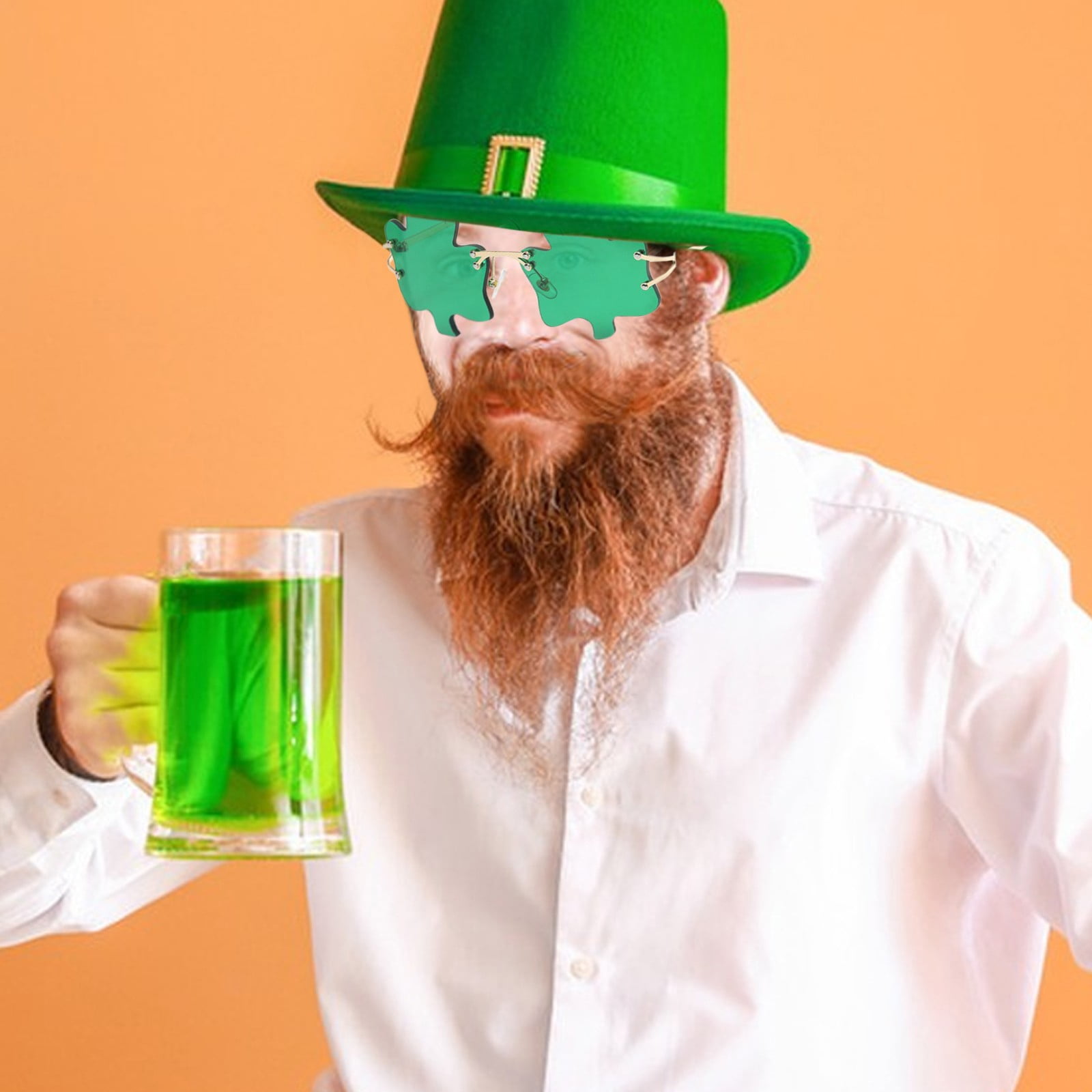 Big Deals! Ggdda St. Patricks Day Irish Shamrocks Glasses Four Leaf