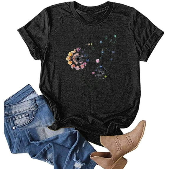 Big Deals! T Shirts for Women Blouses for Women Fashion 2023 Womens Spring Fashion 2023 Purple T Shirt Navy Blue Shirts for Women Dinosaur Shirts for Girls Cute Tops for Teen Girls Ye-Black