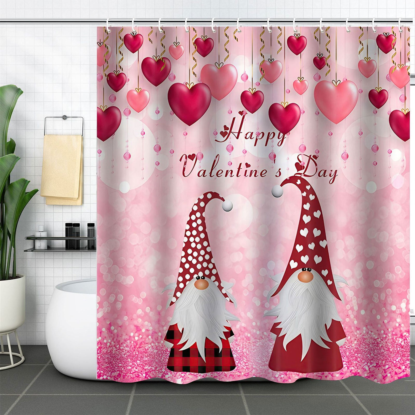 Big Deals Valentine'S Day Shower Curtains For Bathroom Valentines