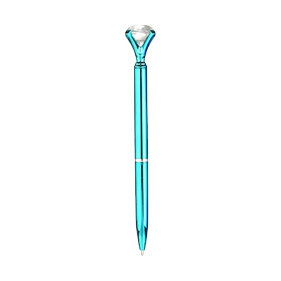 Big Diamond Retractable Ballpoint Pen Gem Pens Rhinestones Crystal Bling Plated Metal Color Black Gel Ink Ballpen for Women Writing, 1pc
