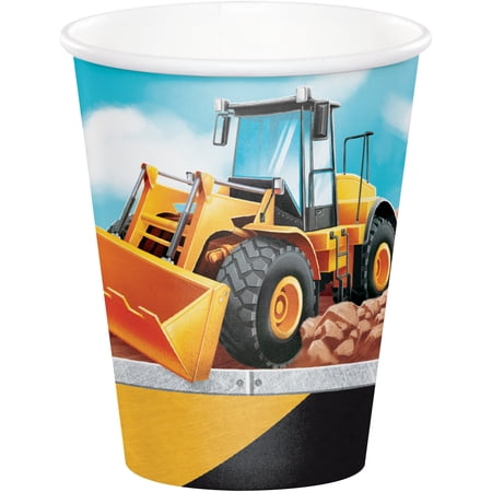Big Dig Construction 9 oz Cups 24 Count for 24 Guests