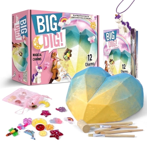 Piano Potato Jewelry Making Dig Kit for Girls - 12 Magical Charms to Unearth & Create 12 Custom Necklaces, STEM DIY Science Craft Set, Perfect Birthday Gift for Kids Ages 6-12