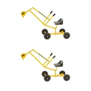 Big Dig Rolling Sandbox Digger Excavator Crane w/ 360 Rotation Base 2 Pack