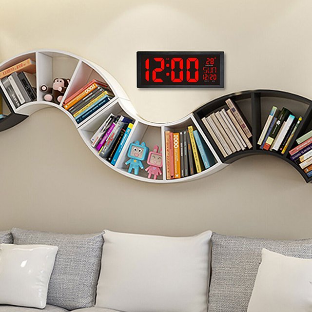 Big Digital Clock Wall Mount Large Numbers LED Display Day Date