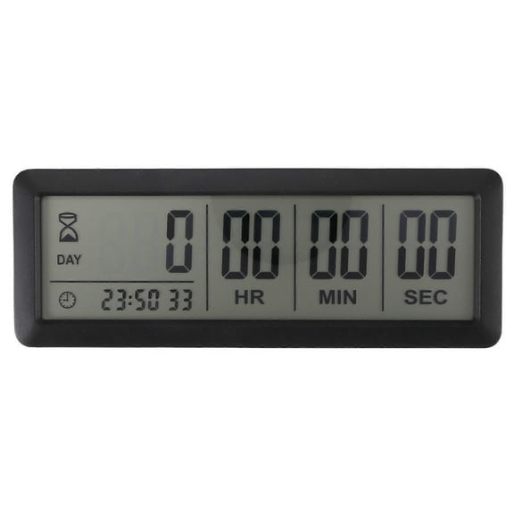 Big Digital Countdown Days Clock - 999 Days Count Down Clock for Graduation Lab Kitchen (Black)black