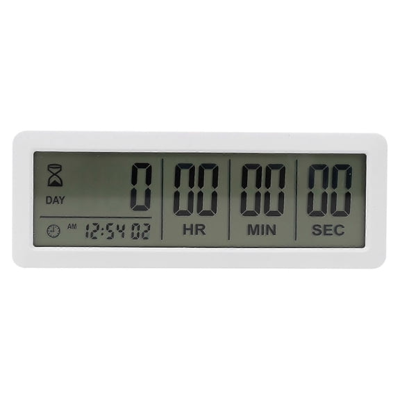 Big Digital Countdown Timer Clock - 999 Count Down Clock Timer for Graduation Lab Kitchen (White)