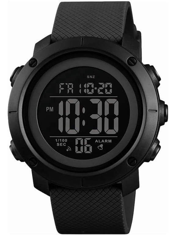 Big Digital Watch Sports Waterproof Military Back Light Watch for your love Ages 11-18 Black 1426S and for Woman Man