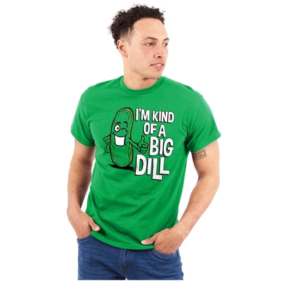 Big Dill Pickle Confidence Humor Plus Size Crewneck Graphic Tee Shirt Brisco Brands 4X