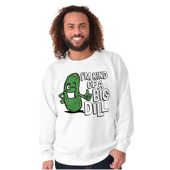 Big Dill Pickle Confidence Humor Unisex Plus Fleece Graphic Sweatshirt Brisco Brands 2X
