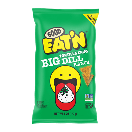 Good Eat'n Big Dill Ranch Tortilla Chips 6oz Bag Made From Organic Corn