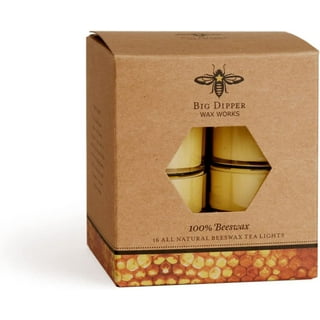 Bluecorn Beeswax 100% Pure Beeswax Tea Lights - Metal Cups