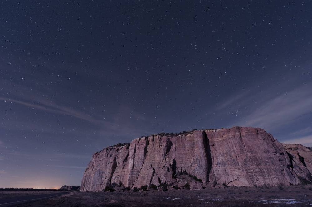 Big Dipper over the large mesa in El Malpais National Monument Canvas Art - John DavisStocktrek Images (17 x 12)