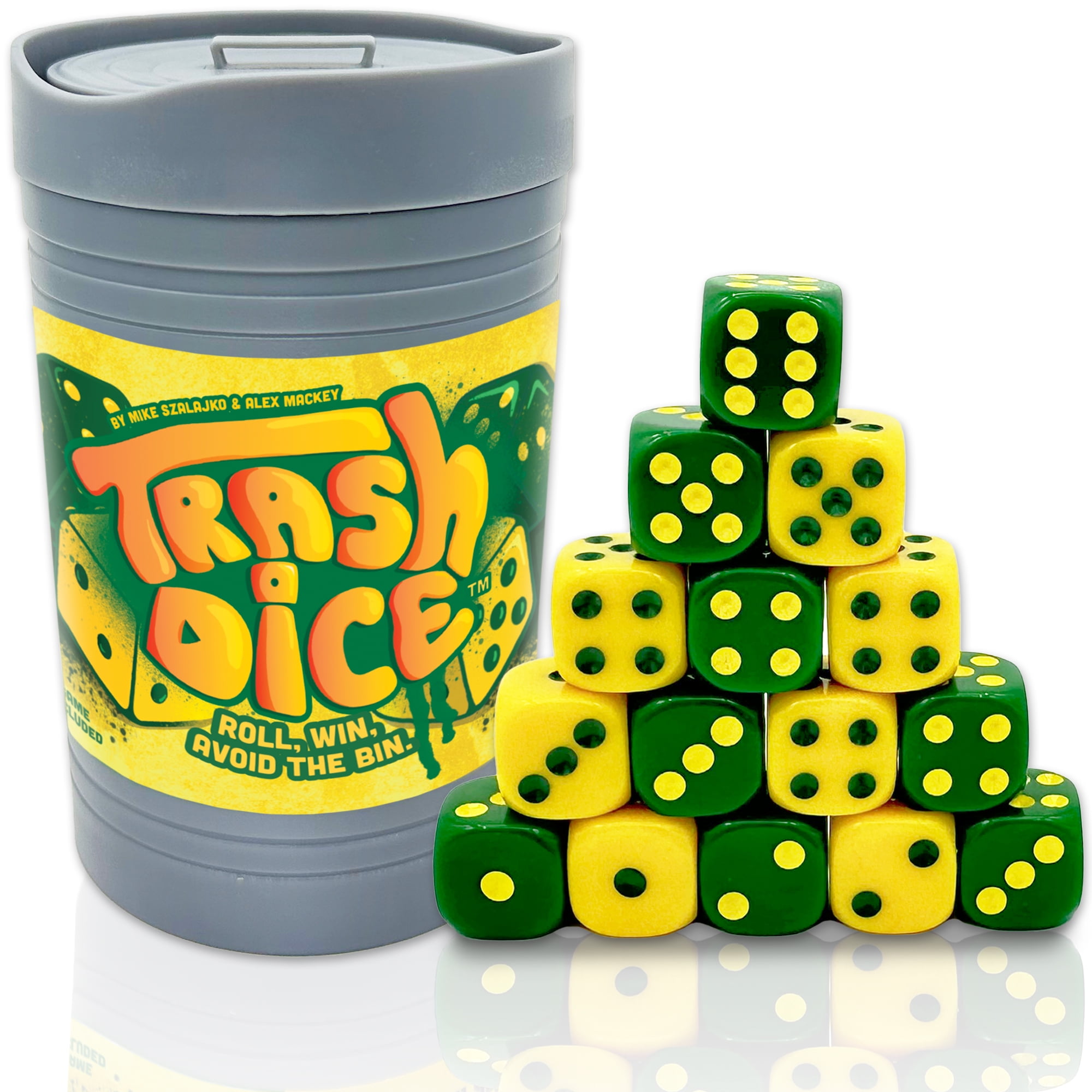 Big Discoveries Trash Dice - Fast-Paced Family Dice Game from Exciting 2-Player Strategy Game with Collectible Trash Can and Dice Set | Ideal for Travel, Party, and Games Night