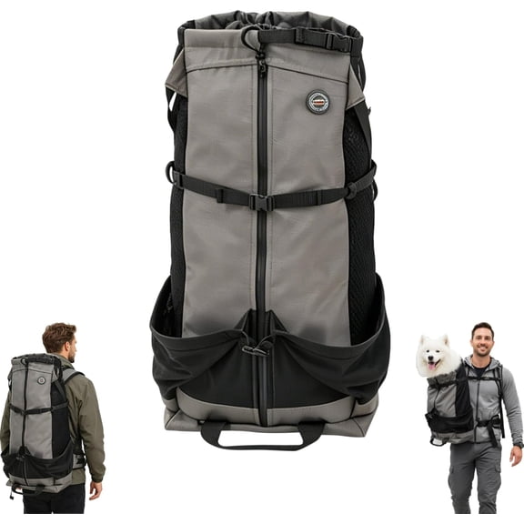 Big Dog Backpack Carrier, Extra Large Dog Backpack Carrier, Fully Adjustable Pet Backpack for 80lbs Dogs, Water-Resistant Dog Travel Bag for Hiking Cycling Outdoor