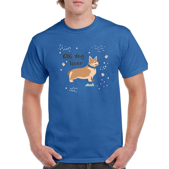 Big Dog Lover Corgi T-Shirt Men -Image by Shutterstock, Male Medium