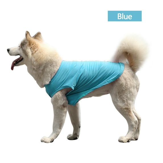 Big Dog Summer Clothes Cool Breathable Pet T-Shirt Plus Size Clothes Cotton Plain Vest Large Dog Supplies For Pet #434755