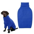 thumbnail image 1 of Big Dog Sweater, Stretchy Christmas Turtleneck Knit Pet Sweatshirt for Extra Large Dogs, Warm Winter Outfit for Boys Girls, Cold Weather Dog Clothes, Blue, 1 of 9