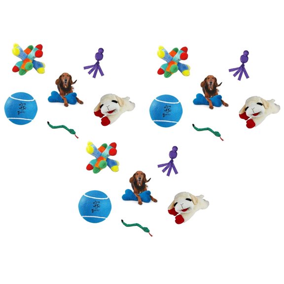 Big Dog Toy Bundles Large Breed Squeak Play Toss Tug Cuddle Chew Bulk Packs (3 Big Dog Toy Packs)