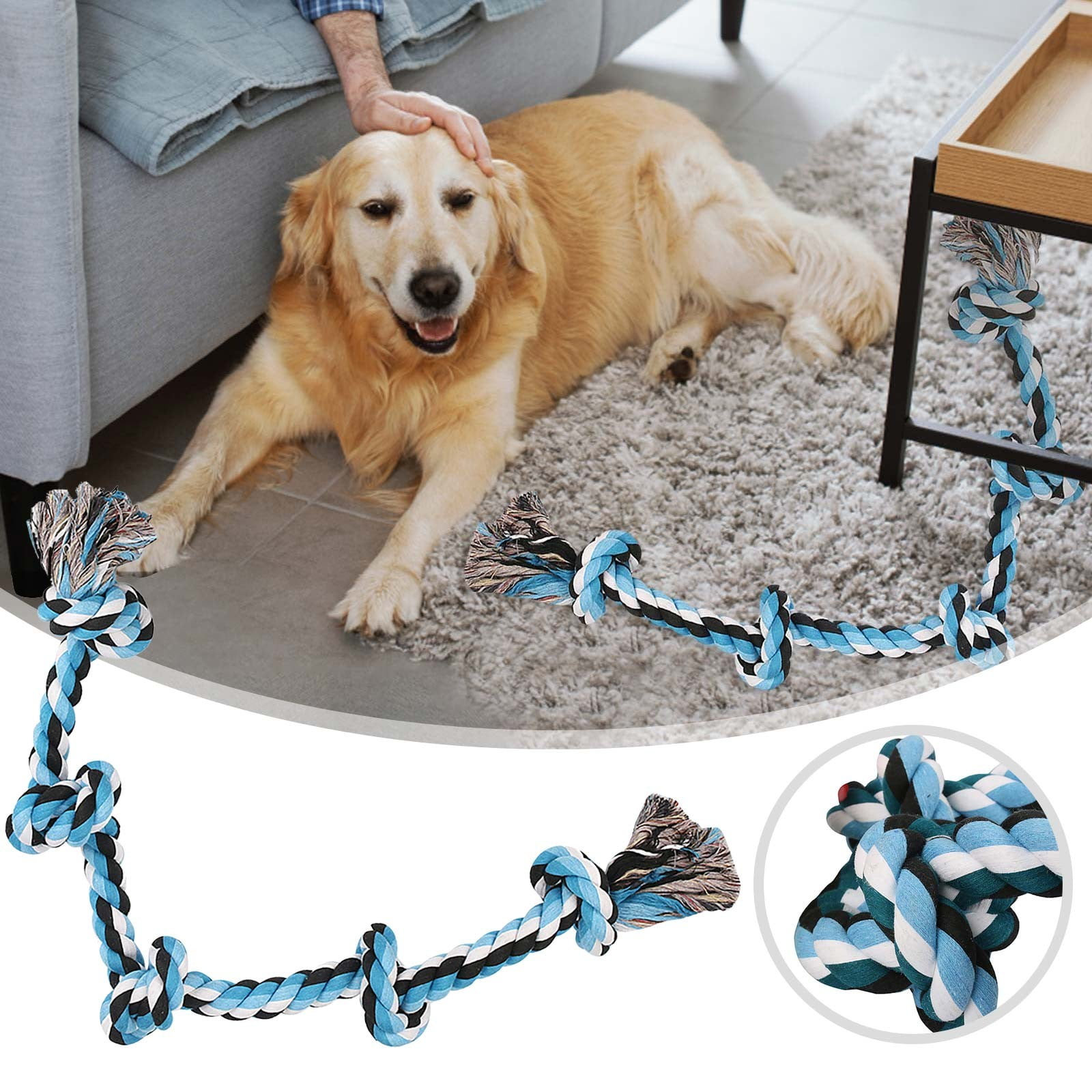 Big Dog Toy Pet Teeth Biting Rope Weaving Five Knot Pet Toy Biting Rope ...