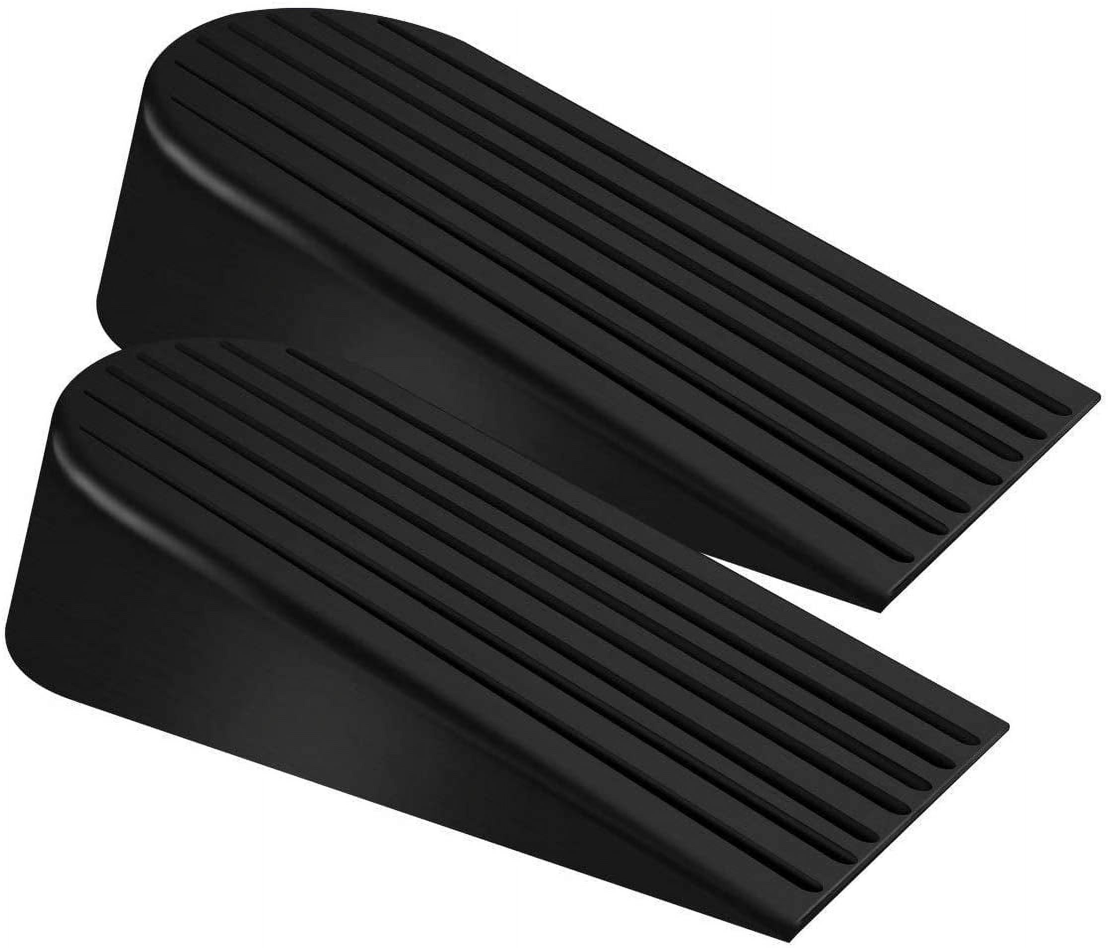 Stockroom Plus 12 Pack Heavy Duty Rubber Door Stopper Wedge - Stackable  Bottom of Door Stops for Tile, Floor (Black)