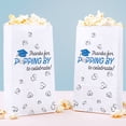 thumbnail image 1 of Big Dot of Happiness Blue Grad Thanks for Popping by Popcorn Bags, Royal Blue Graduation Party Favor Snack Treats, Free-Standing Individual White Paper Bags - 25 Count, 1 of 5