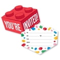 thumbnail image 1 of Big Dot of Happiness Building Blocks Invitations with Envelopes, You're Invited Colorful Brick Birthday Party Fill-In Invitation Flat Cards - Set of 12, 1 of 7