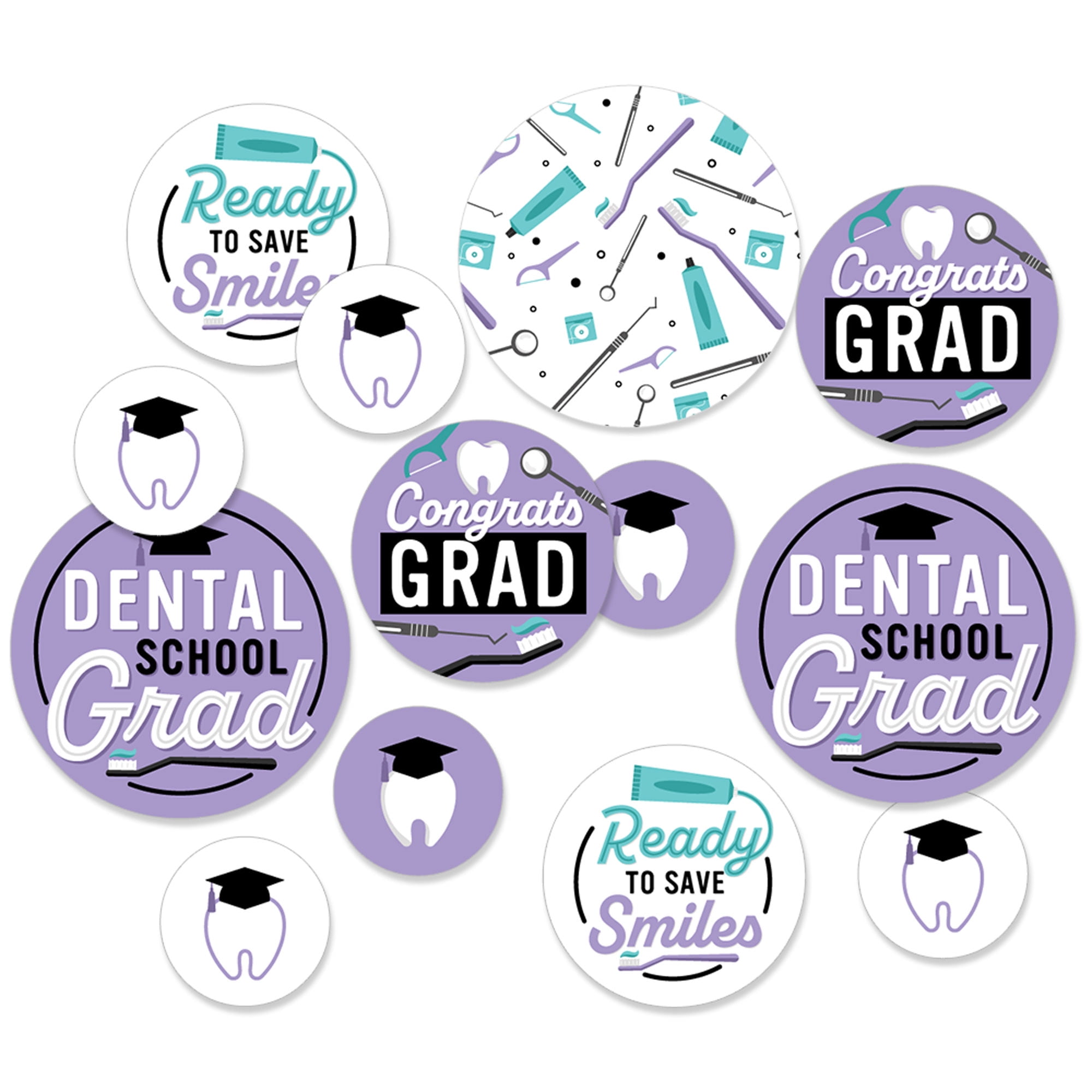 Big Dot of Happiness Dental School Grad Dentistry and Hygienist Graduation Party Giant Circle