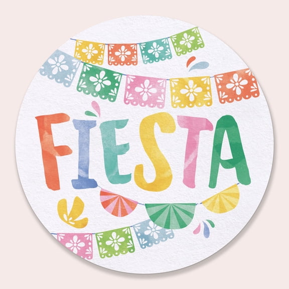 Big Dot of Happiness Fiesta Drink Coasters, 4-Inch Disposable Round Paper Coasters for Mexican Themed Party, Cocktail Table Decor for Bar Drinks - 25 Ct