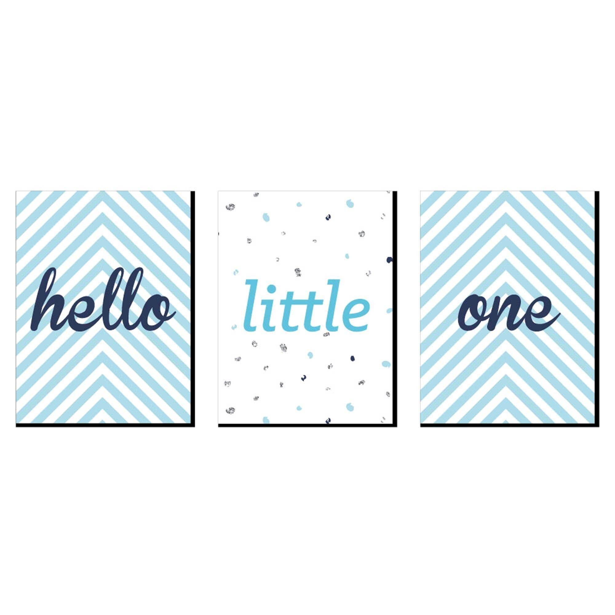 Big Dot of Happiness Hello Little One - Blue and Silver - Baby Boy ...