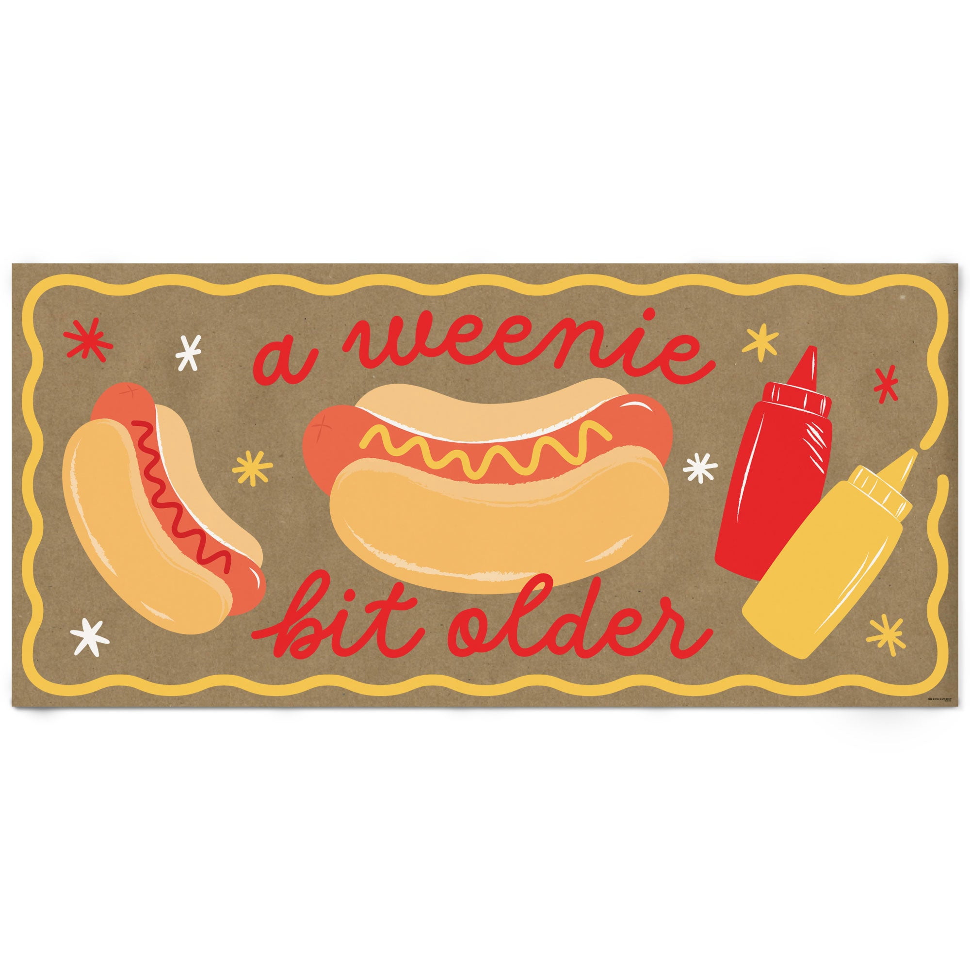 Big Dot of Happiness Hot Dog Birthday Kraft Paper Banner, A Weenie