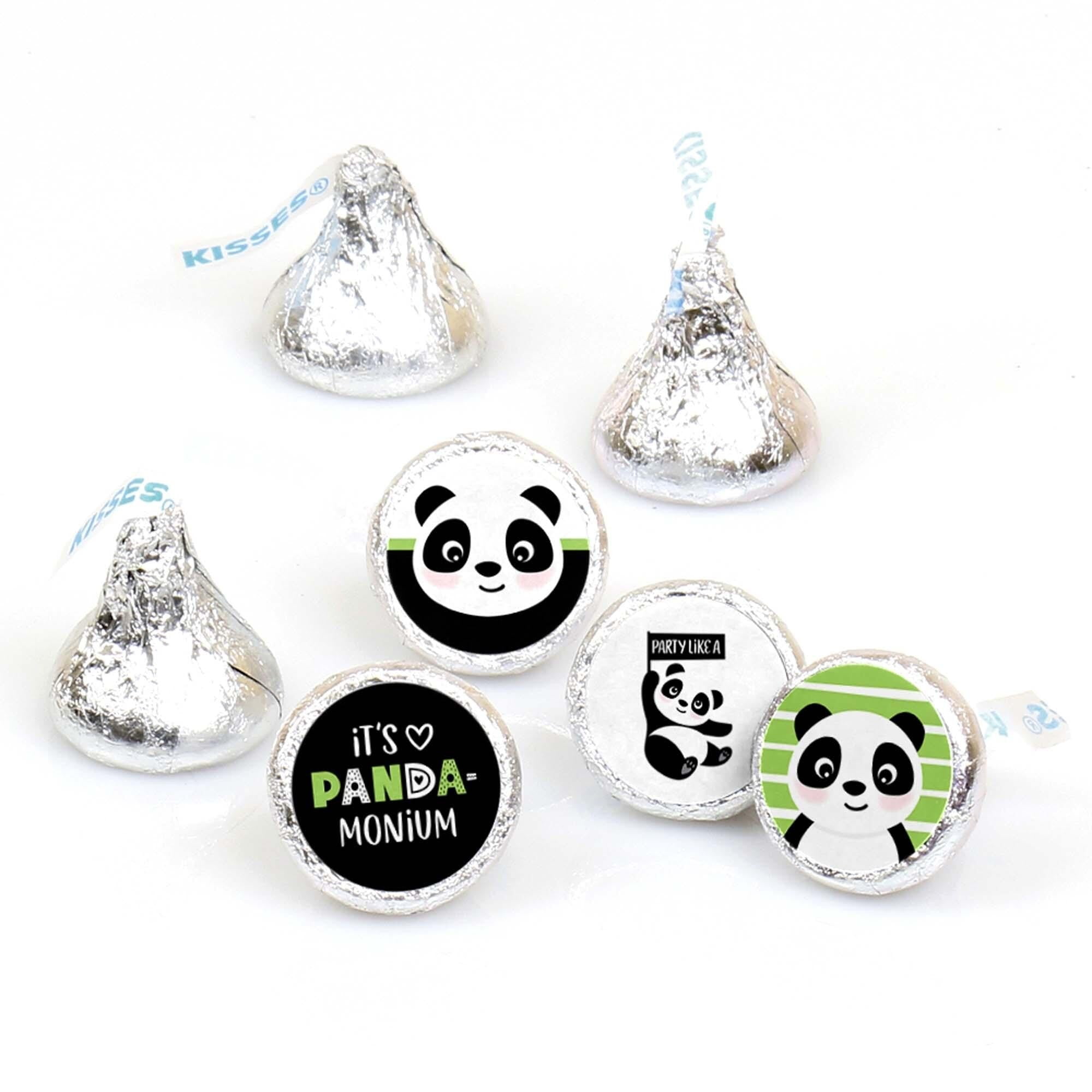 Big Dot of Happiness Party Like a Panda Bear - Baby Shower or Birthday Party Round Candy Sticker Favors - Labels Fits Chocolate Candy (1 sheet of 108)