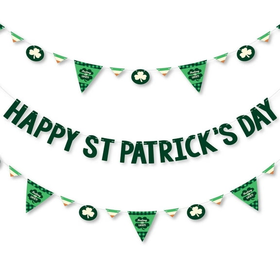 Big Dot of Happiness St. Patrick's Day - Saint Paddy's Day Party Letter Banner Decoration - 36 Banner Cutouts & Happy St. Patrick's Day Banner Letters