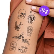 Big Dot of Happiness Til Death Do Us Party Temporary Tattoos, Goth Bridal Decor, Bride or Die Bachelorette Party Favors, RIP Single Life Decorations, 12 Sheets 84 Fake Tats