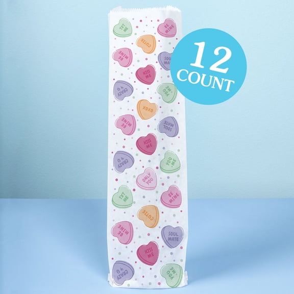 Big Dot of Happiness Valentine Hearts Wine Gift Bags, Pastel Galentine's & Valentine's Day Party Hostess Thank You Wine Bottle Gift Wrap, Bulk Holiday Paper Bags - 12 ct