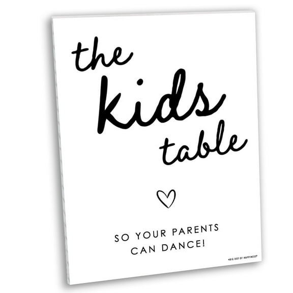 Big Dot of Happiness Wedding Kids Table Sign with Stand, Funny Activity Table Sign, Printed on Sturdy Plastic Material - 10.5 x 13.75 inches - 1 Piece