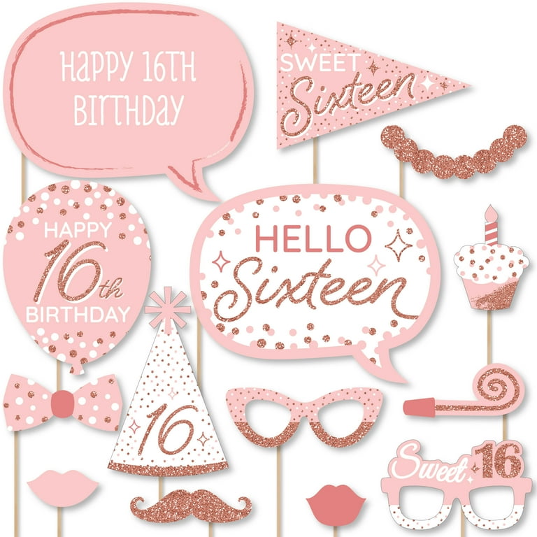 big-dot-of-happiness-16th-pink-rose-gold-birthday-happy-birthday-party-photo-booth-props-kit-20-count-walmart-com for Birthday Photo Props Free Printables Big Dot of Happiness 16th Pink Rose Gold Birthday - Happy Birthday Party Photo Booth Props Kit - 20 Count - Walmart.com for Birthday Photo Props Free Printables