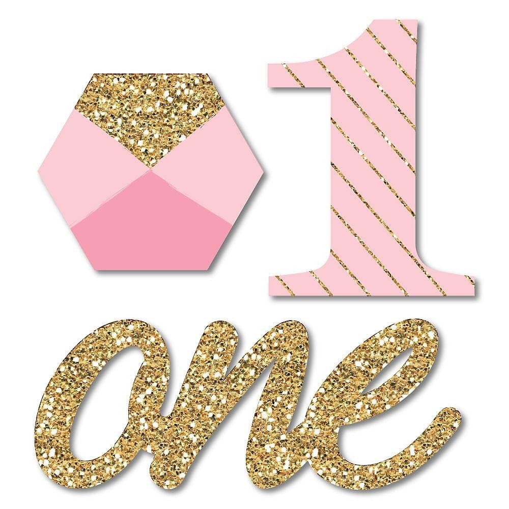 1st Birthday Girl - Fun to Be One - DIY Shaped Party Cut-Outs - 24 Count