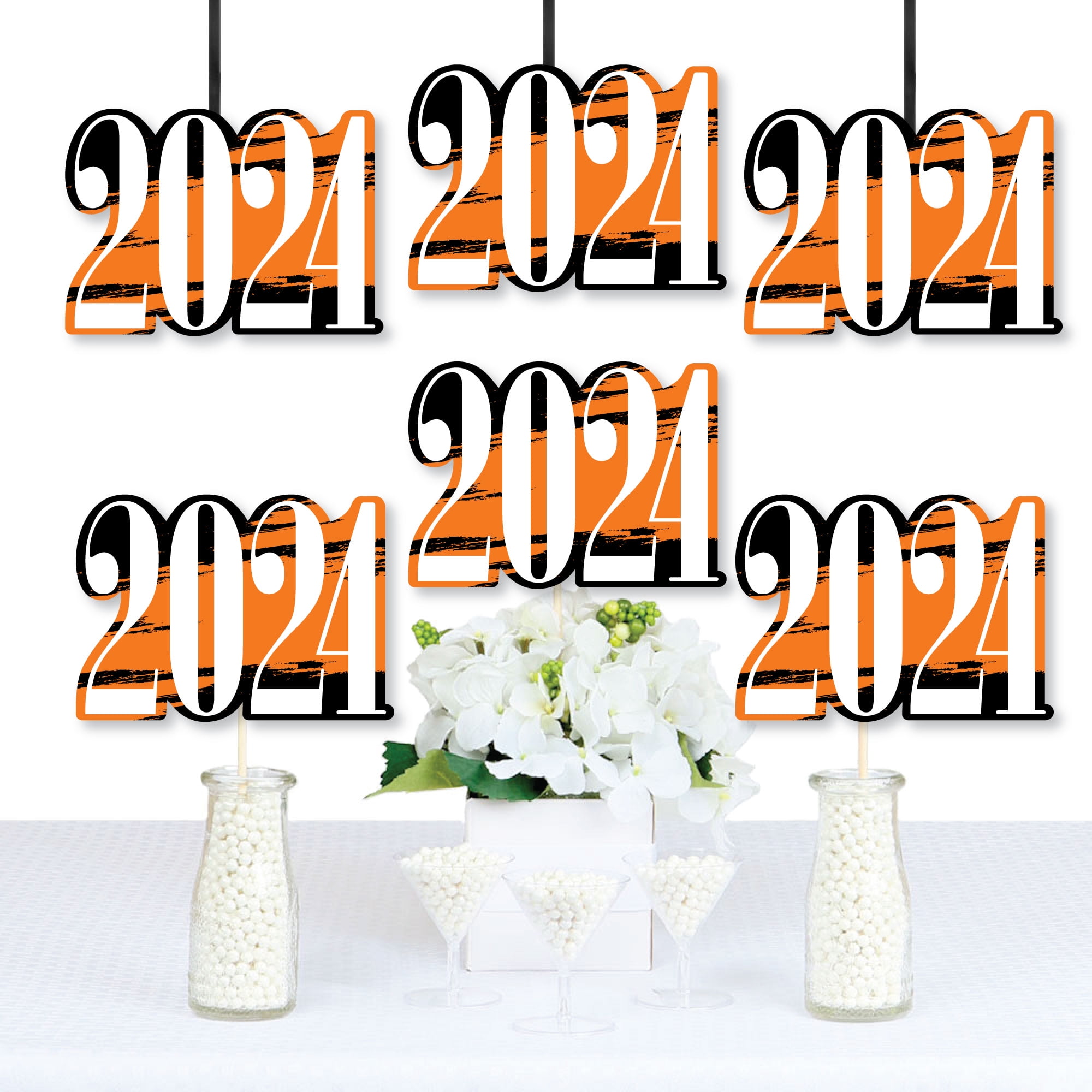 Big Dot of Happiness 2024 Orange Graduation Decorations DIY Party