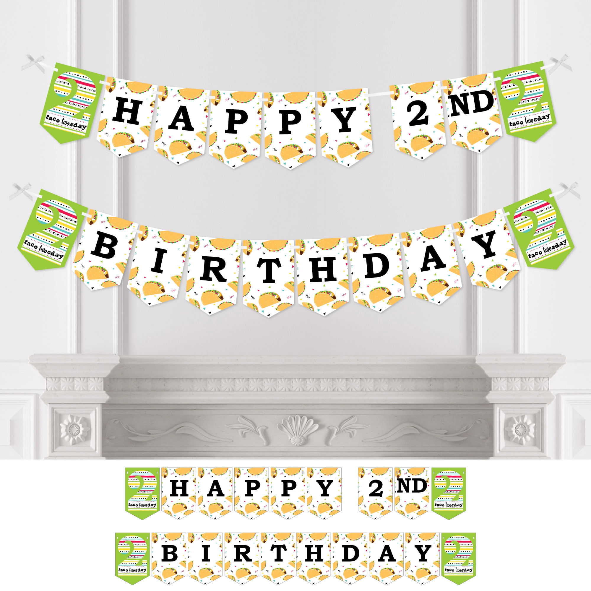 Big Dot of Happiness Taco Twosday - デザートカップケーキトッパー - メキシカンフィエスタ2歳の誕生日パーティー : Big Dot of Happiness Taco \u0027Bout Fun - Mexican Fiesta