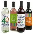 thumbnail image 1 of Big Dot of Happiness 40th Birthday - Cheerful Happy Birthday - Colorful Fortieth Birthday Party Decor - Wine Bottle Label Stickers - Set of 4, 1 of 8