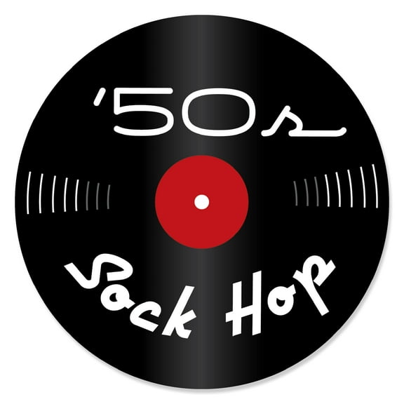 Big Dot of Happiness 50's Sock Hop - 1950s Rock N Roll Party Circle Sticker Labels - 24 Count