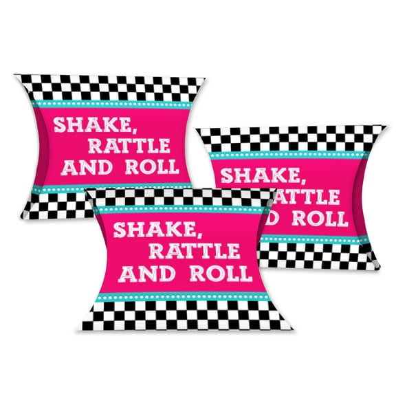 Big Dot of Happiness 50's Sock Hop - Favor Gift Boxes - 1950s Rock N Roll Party Petite Pillow Boxes - Set of 20